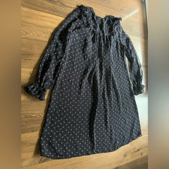 🍂 French Connection Navy Peasant Dress – Boho Cottagecore Vibes - Picture 9 of 12